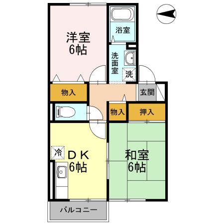 シーサイド瑞穂(2DK/1階)の間取り写真