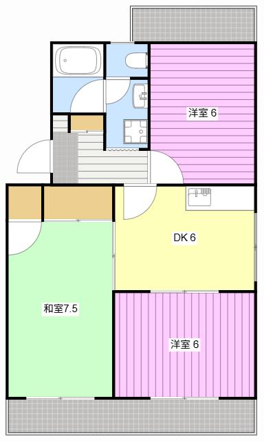 オズハウス5(3DK/3階)の間取り写真