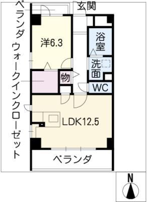 シェルフォーブルIII(1LDK/3階)の間取り写真