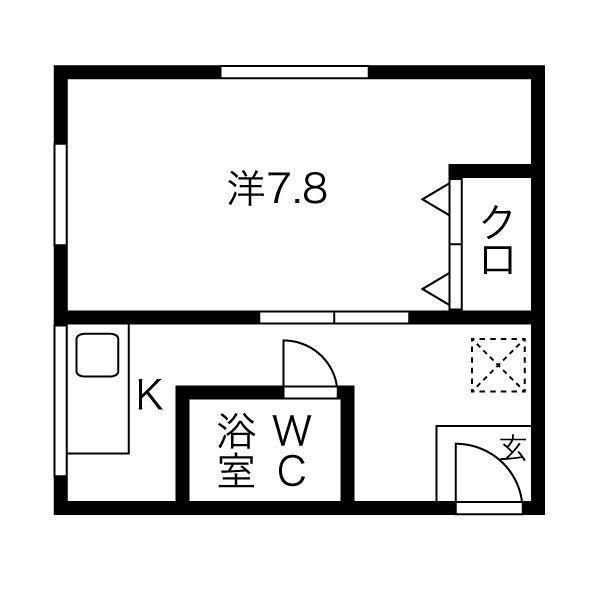 風早文化(1K/2階)の間取り写真