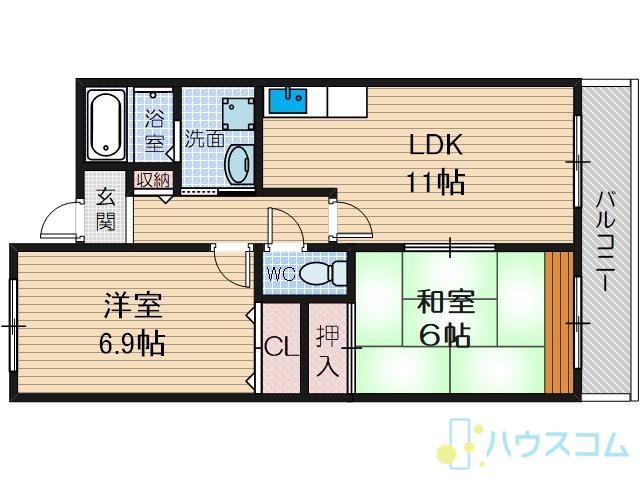 ラルク・アン・シェル(2LDK/3階)の間取り写真