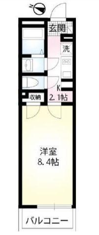 PRIMAVERA(1K/2階)の間取り写真