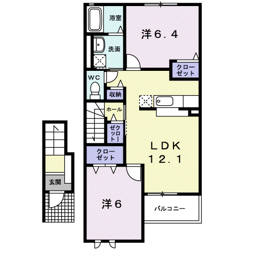 パストラル(2LDK/2階)の間取り写真