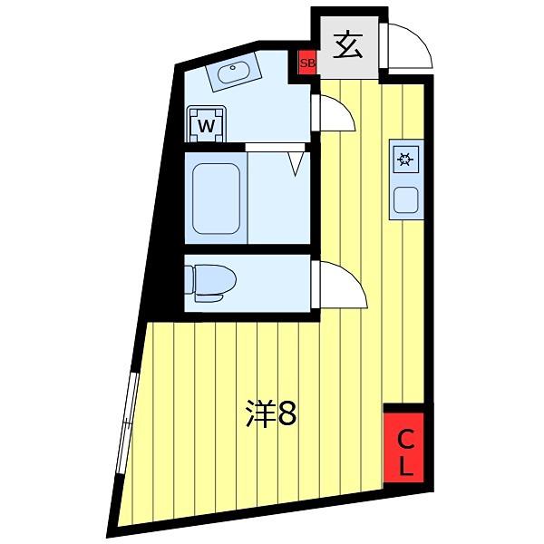 LIZ西日暮里(ワンルーム/4階)の間取り写真