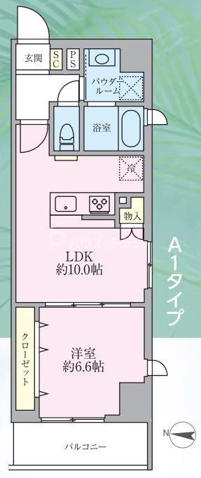 旭BUILDING(1LDK/3階)の間取り写真
