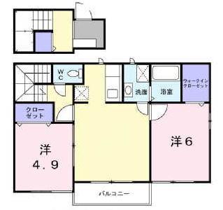 ハイグランツB(2LDK/2階)の間取り写真