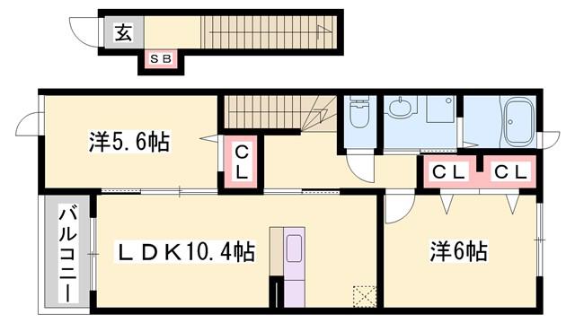 SUNLIT AI(2LDK/2階)の間取り写真