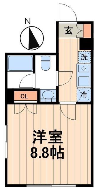 コンポジット門前仲町サウス(1K/4階)の間取り写真