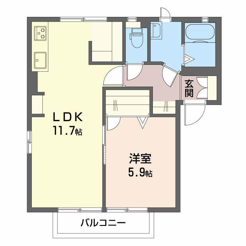 フレグランス四季(1LDK/1階)の間取り写真