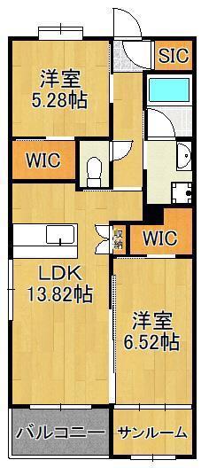 赤坂リプル(2LDK/5階)の間取り写真