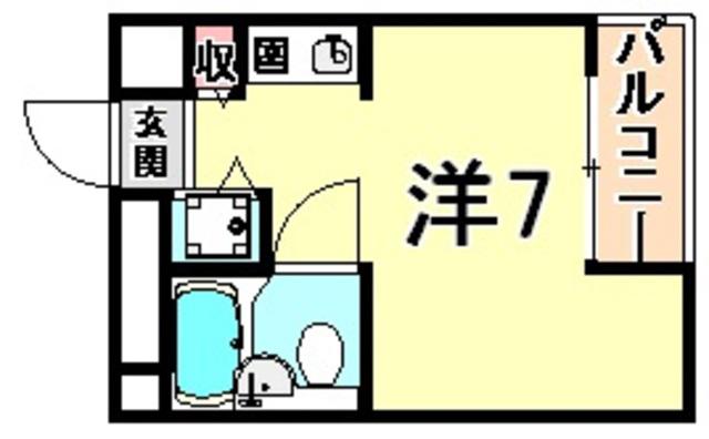 ロイヤルメゾン魚崎Ⅱ(1K/1階)の間取り写真