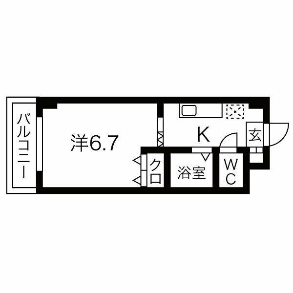 セゾンドアマノ(1K/3階)の間取り写真