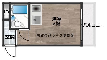 アリーヴェデルチ小阪(ワンルーム/6階)の間取り写真