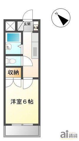 リヴィエールI(1K/2階)の間取り写真