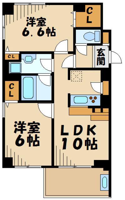 フォーシーズン桜台(2LDK/4階)の間取り写真