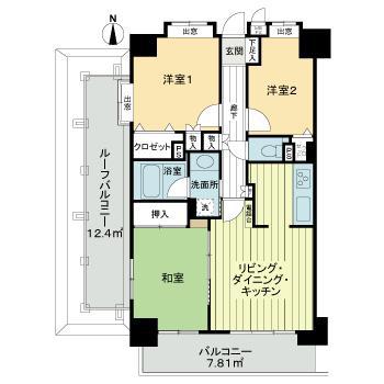 ライオンズマンション本川越駅前(3LDK/14階)の間取り写真
