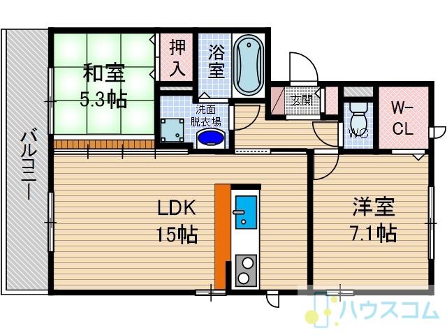 クロスロードⅡ(2LDK/1階)の間取り写真