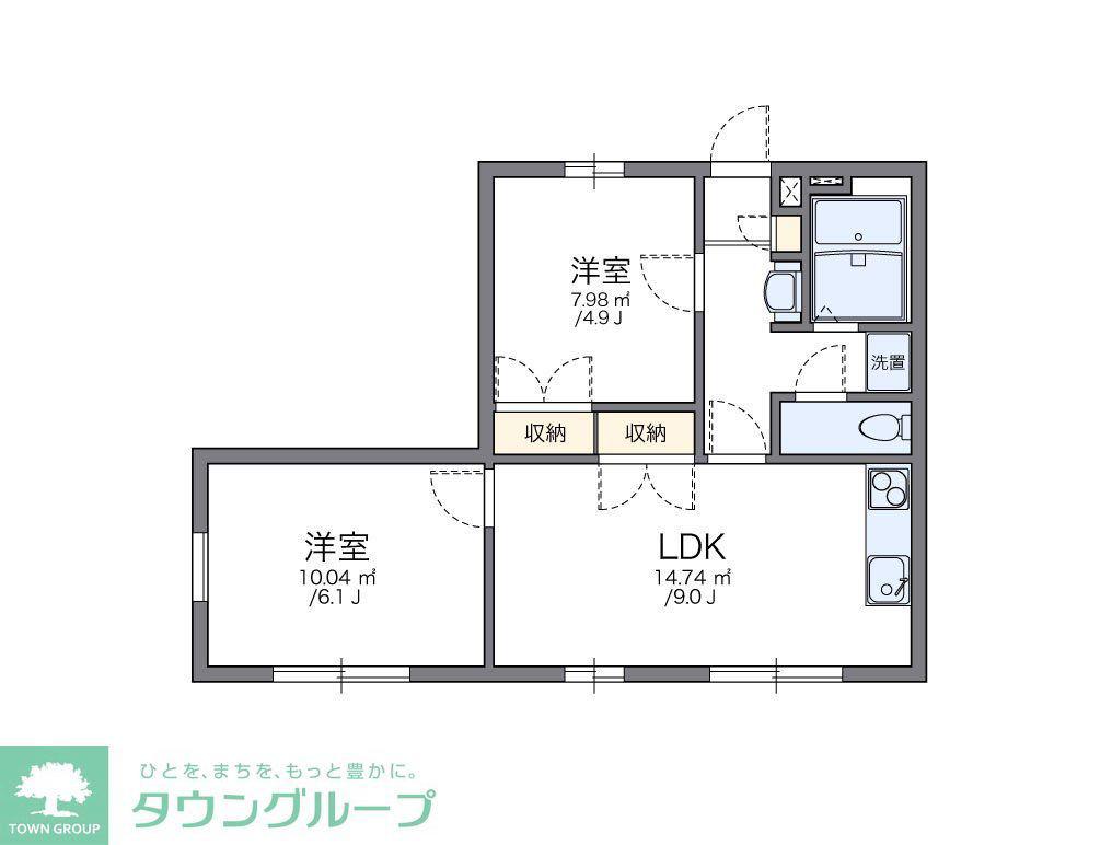 レオパレス羽折(2LDK/1階)の間取り写真
