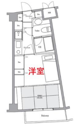 エルプレイス三田(1K/4階)の間取り写真