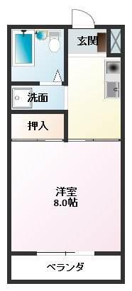 メープル唐柏 A(1K/2階)の間取り写真