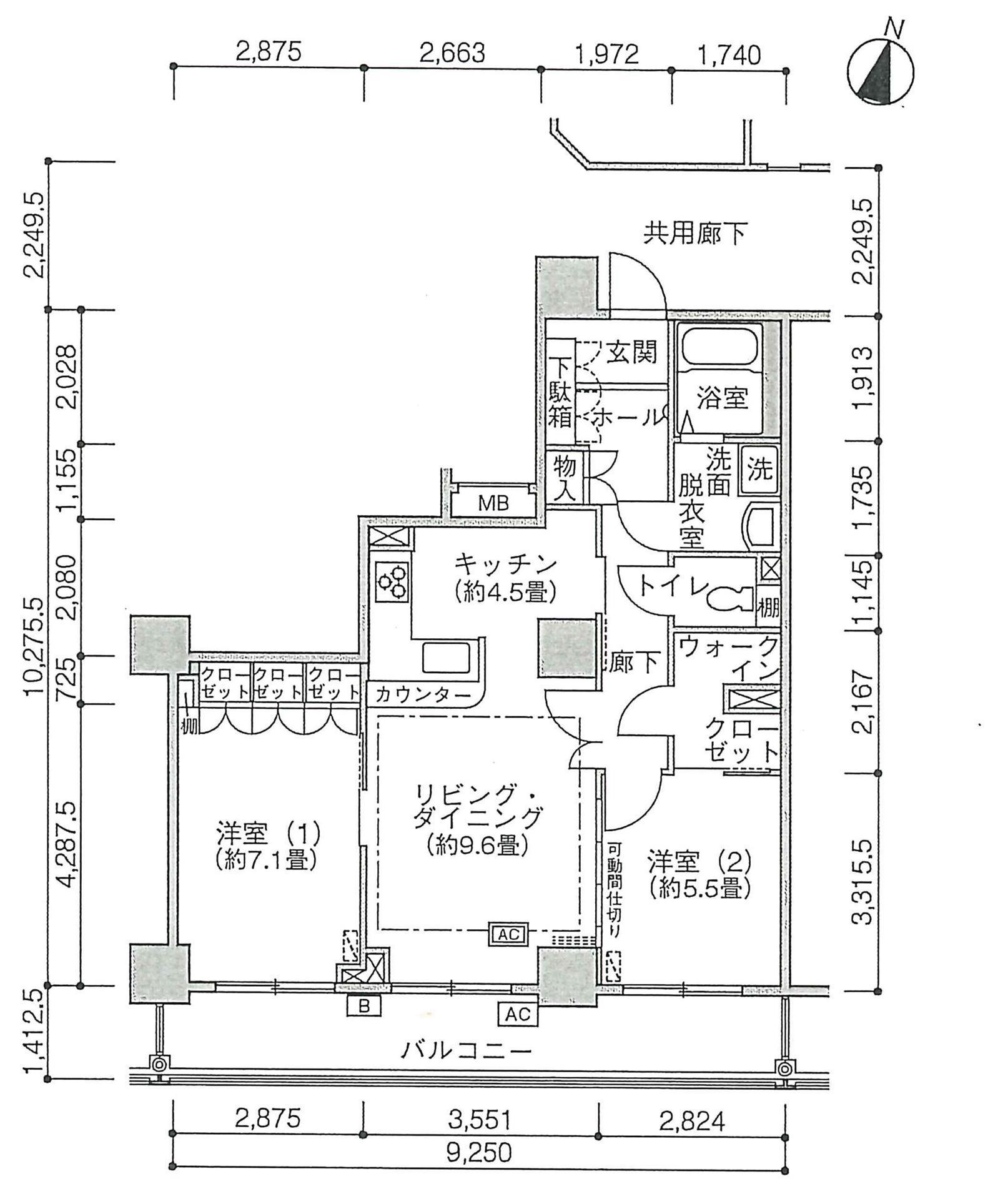 Jタワー西大井イーストタワー(2LDK/21階)の間取り写真