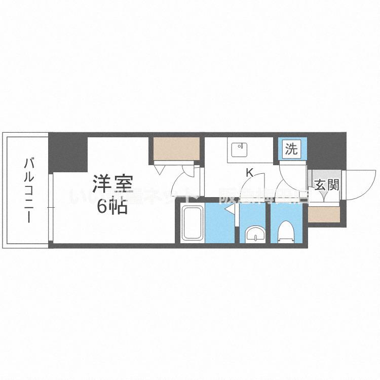 DIMUS新大阪(1K/4階)の間取り写真