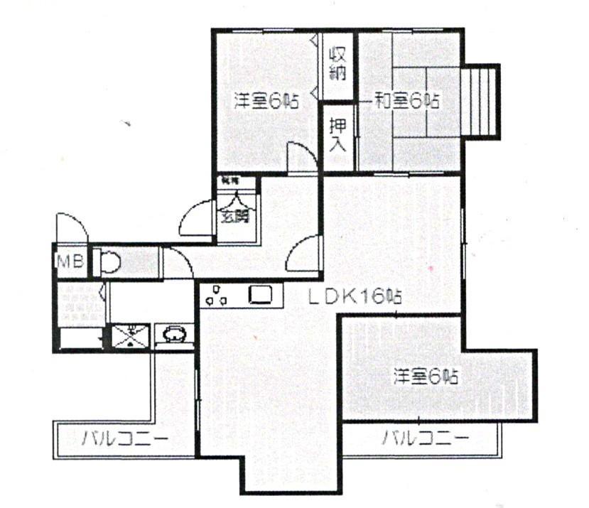 センチュリーハイツ堺(3LDK/11階)の間取り写真