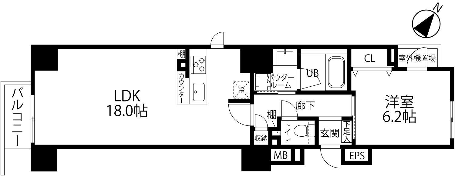 FRAMES AKASAKA(1LDK/5階)の間取り写真