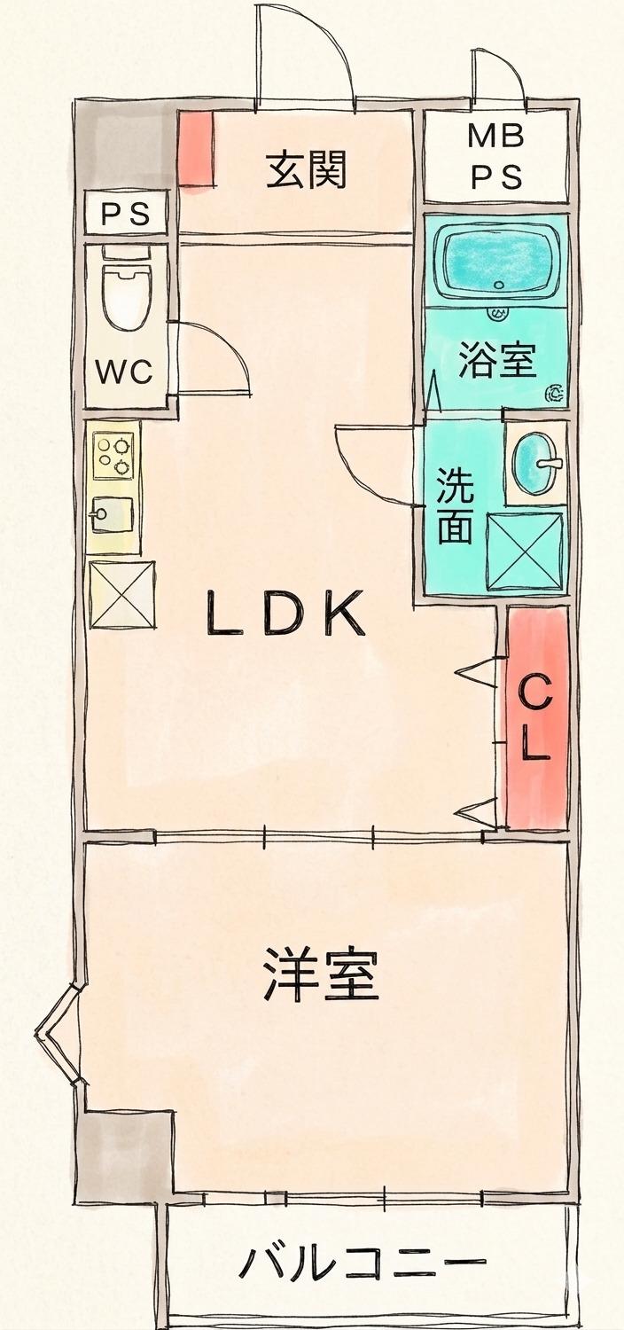 イマサモルゲン壱番館(1LDK/6階)の間取り写真
