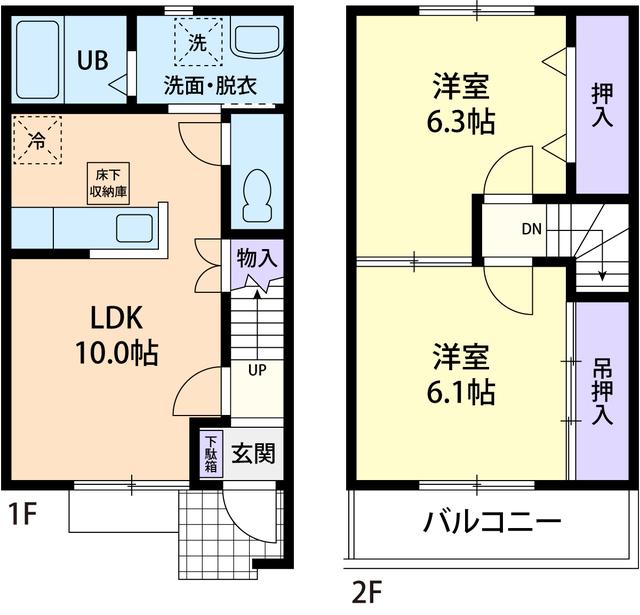 SUNNY WELL(2LDK/1階)の間取り写真