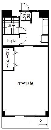 半ノ木ビル(1K/3階)の間取り写真