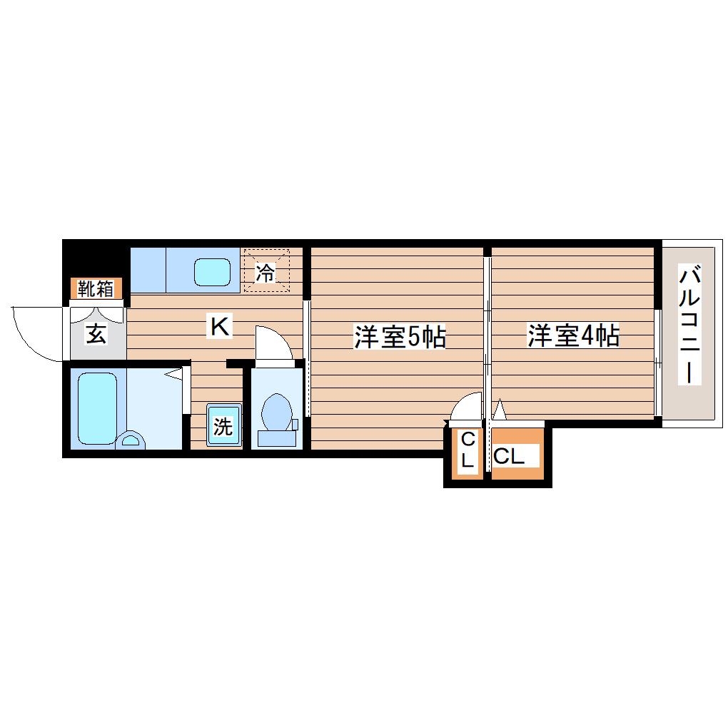 吉耕ハイツ(2K/2階)の間取り写真
