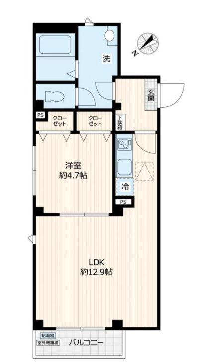 ルミエール池袋(1LDK/1階)の間取り写真