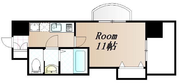 LUXE新大阪イーストII(1K/3階)の間取り写真