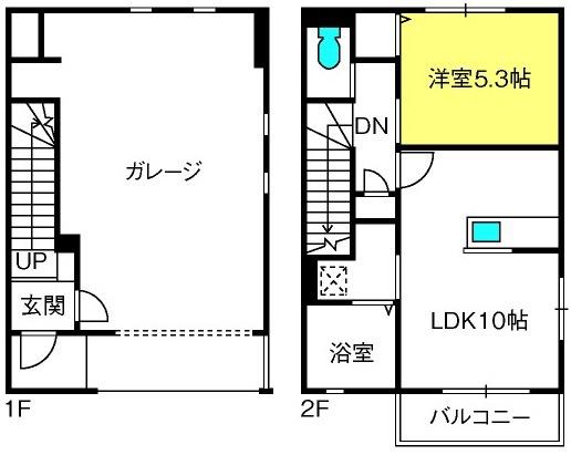 ETERFORT A棟(1LDK/2階)の間取り写真