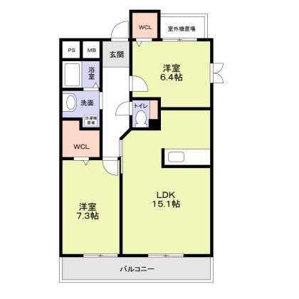 ベヌスタルロッチェ(2LDK/3階)の間取り写真