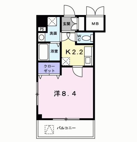 カーサエテルナ(1K/3階)の間取り写真