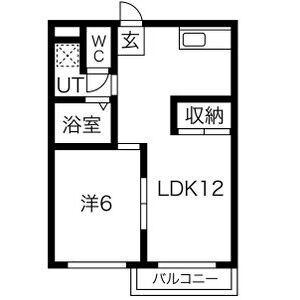 エスポワール(1LDK/2階)の間取り写真
