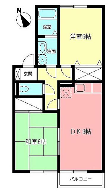 エクセル大倉山II(2DK/2階)の間取り写真