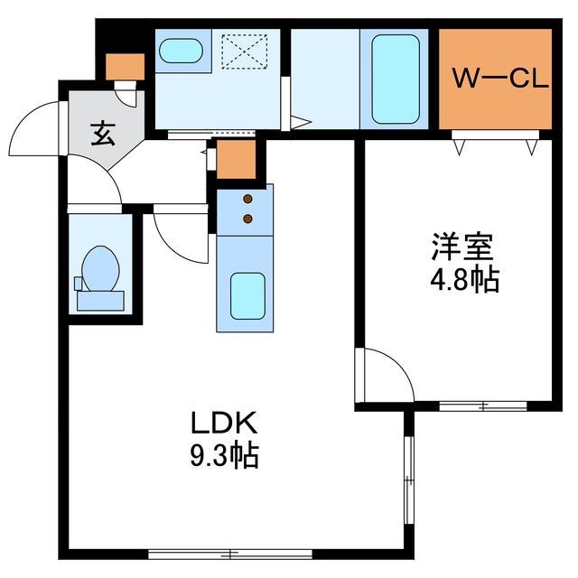 プランドールL(1LDK/5階)の間取り写真