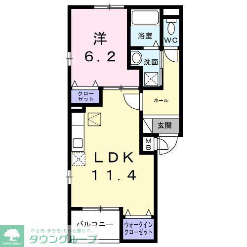 メゾン・エクラ(1LDK/2階)の間取り写真