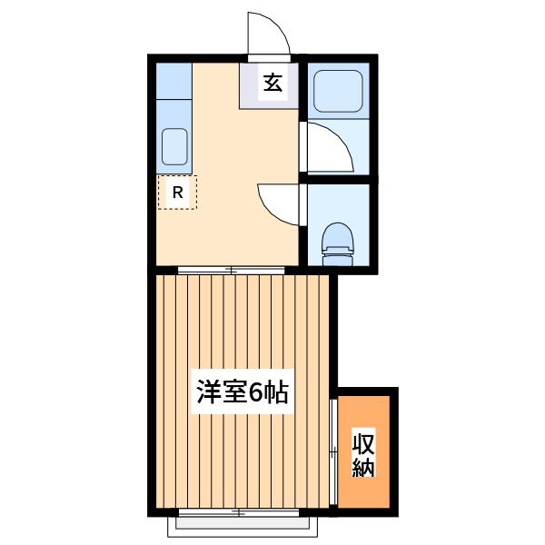コーポ白糸(1K/2階)の間取り写真