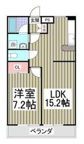 ファーストヒルズⅠ(1LDK/2階)の間取り写真