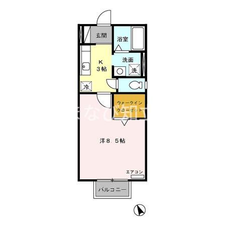 サンフラワー(1K/2階)の間取り写真