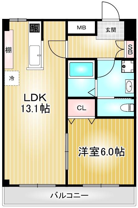 TSROOM(1LDK/2階)の間取り写真