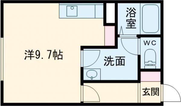 シャンドゥフルール(1K/1階)の間取り写真