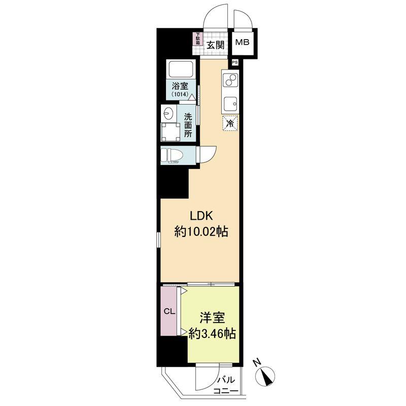 URBAN PARK難波南(1LDK/5階)の間取り写真