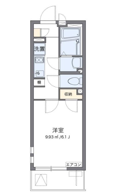 クレイノNISHIKI(1K/1階)の間取り写真