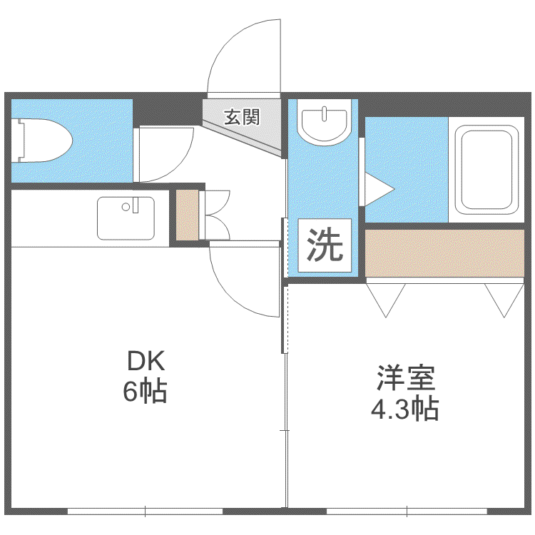 ルーチェ(1DK/3階)の間取り写真