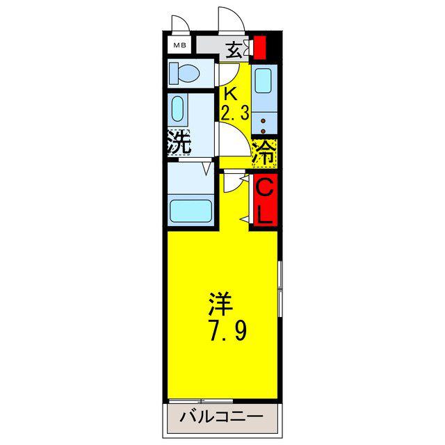 ウッド プレイス(1K/1階)の間取り写真